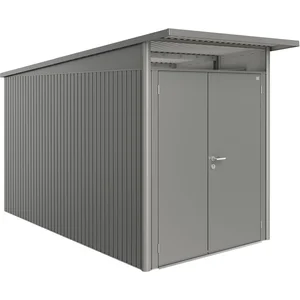 BIOHORT Gerätehaus AvantGarde A4 quarzgrau-metallic Doppeltür