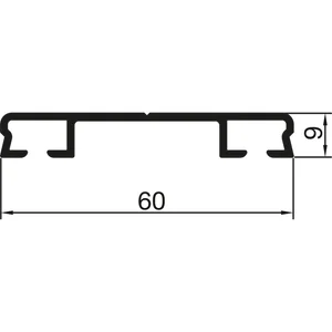THYSSENKRUPP Syprotech Flachdeckschiene 60/9 gelocht, L=6000 mm, Alu blank