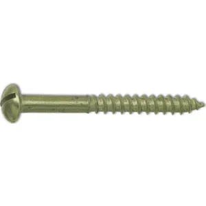 DIN96 3.5 x 16 Messing blank Holzschraube Halbrundkopf mit Schlitz
