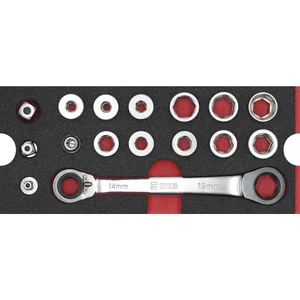 WGB Moflex Modul S Durchsteck-Doppelring-Ratschenschlüssel-Satz 6380 16-teilig