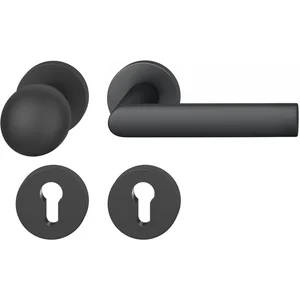 FSB Wechselgarnitur 12 1108 ASL auf Rosette PZ, Knopf fest, schwarz matt