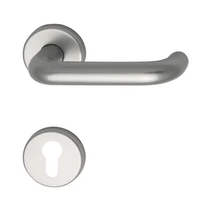 Drückergarnitur WG 1700L - auf Rosette PZ, 38 - 43, silber eloxiert