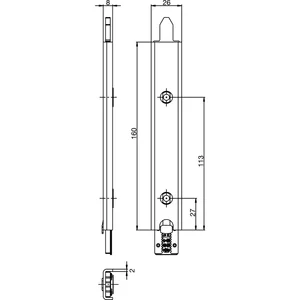 GU Anschlusseinheit zu Falzhebelgetriebe, Secury Automatic 160 mm, unten