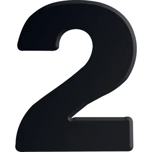 Ziffer selbstklebend, Type 2, Höhe 30 mm, Aluminium schwarz eloxiert