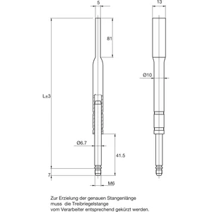 BMH Treibriegelstange 1104, 1414 mm, für Planet-Türdichter unten, Stahl verzinkt