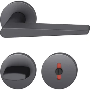 FSB Drückergarnitur 12 1005 ASL auf Rosette WC, Aluminium schwarz matt