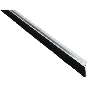 Türdichtungsbürste m. gerader Leiste, 2000 mm, Borsten 50 mm schwarz, Alu Silber