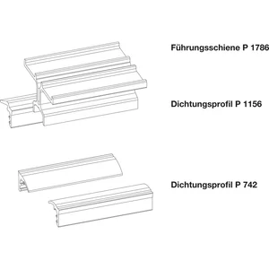 GU HS Führungsschienen-Set oben P1786 L=3900 mm silber eloxiert