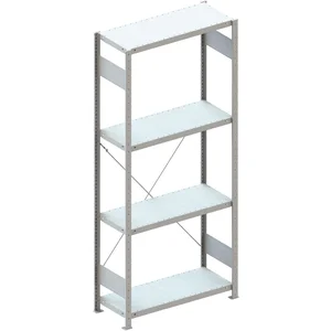 META Steck-Grundregal 2000 x 750 x 400 mm 4 Fachböden 150 kg
