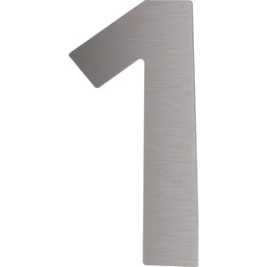 Hausnummer 1 - Höhe 120 mm, mit 2 Gewindenocken M5, Edelstahl