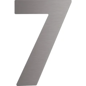 Hausnummer 7 - Höhe 120 mm, mit 2 Gewindenocken M5, Edelstahl