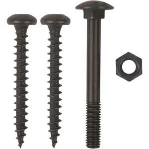 Schraubenset für Langband einseitig gerollt 300mm, Stahl schwarz verzinkt