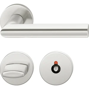 FSB Objekt Drückergarnitur 72 1076 AGL auf Rosette WC DIN, silber eloxiert