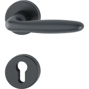 HOPPE Drückergarnitur VERONA auf Rosette PZ, 37 - 47, Aluminium schwarz matt