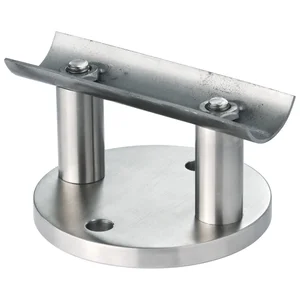 CROSO Wandanker m. Anschlussplatte f. Rohr ø 42,4 mm, ø 100 mm,Edelstahl V2A