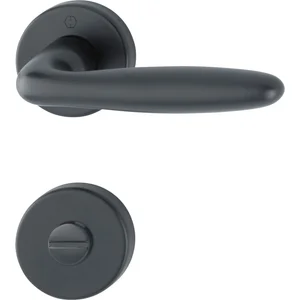 HOPPE Drückergarnitur VERONA auf Rosette WC, 37 - 47, Aluminium schwarz matt