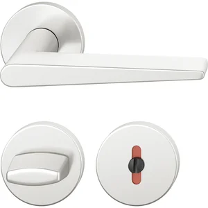 FSB Drückergarnitur 12 1005 ASL auf Rosette WC DIN, Aluminium silber eloxiert
