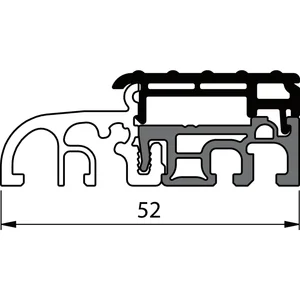 Balkontürschwelle EIFEL TB-52, 6000 mm, silber eloxiert/grau