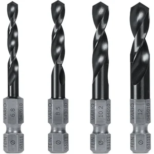 FEIN Spiralbohrer-Set Vario HSS 64 HRC TiAlN 6-kant Schaft ø 6,8-12 mm M8-M14