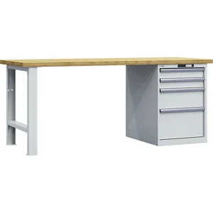 LISTA Werkbank 27x36E Multiplex 1500x750x840mm KEY Lock RAL7035 4 Laden 75kg