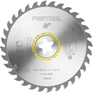 FESTOOL Universal Kreissägeblatt HW ø 190 x 2.6 FastFix Zähne 32 Wechselzahn