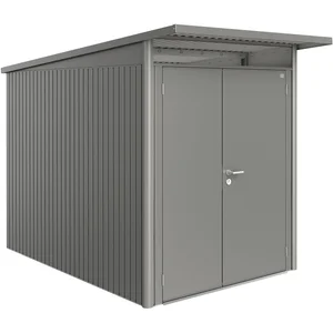 BIOHORT Gerätehaus AvantGarde A3 quarzgrau-metallic Doppeltür