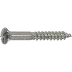 DIN95 3.5 x 20 Stahl vernickelt Holzschraube Linsensenkkopf mit Schlitz