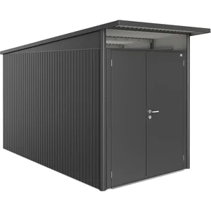 BIOHORT Gerätehaus AvantGarde A4 dunkelgrau-metallic Doppeltür