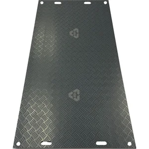 Bodenschutzplatte 2000 x 1000 x 15 mm LDPE schwarz mit Griffen