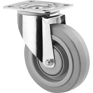 TENTE Lenkrolle Elastik grau Platte 125 mm 250 kg