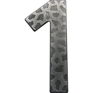 Hausnummer 1 - Höhe 120 mm, Schmiedeeisen schwarz verzinkt