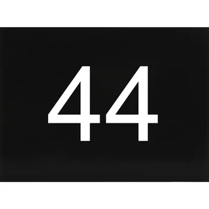 Nummernschild selbstklebend, 40 x 30 mm, Type 44, Kunststoff schwarz glänzend