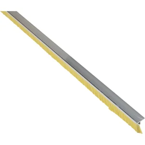 Türdichtungsbürste m. Winkelprofilleiste, 2000 mm, Borsten natur, Alu Silber