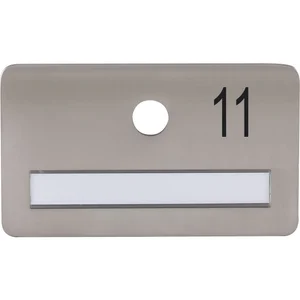 SOLIDO Namensschild ohne Spion, Bohrung ø 14, Edelstahl satiniert, Gravur Nr. 11