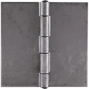 Anschweißscharnier mit festem Stift, 60 x 60 x 1,5mm,Rollen ø 6,7 mm,Stahl blank