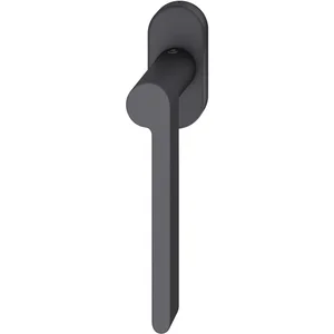 FSB Fenstergriff 34 1021 ovale Rosette, rechts, Aluminium schwarz matt