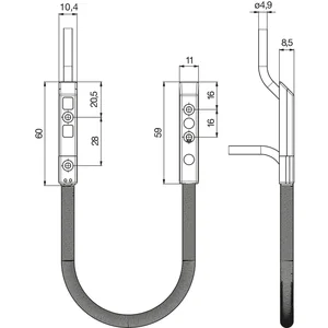KFV Kabelübergang verdeckt 100°,Türseite 4m/Rahmenseite 8m Kabel,Steckverbindung