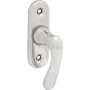 GRUNDMANN Fenstergriff WG ELEGANT 505 - gebogen, VK 7 x 35 mm, Alu poliert