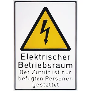 Warnschild Elektrischer Betriebsraum 210 x 297 mm