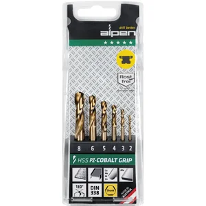 ALPEN Spiralbohrer-Kassette DIN1897PZ HSS Cobalt GRIP TM6 ø 2-8 mm 6-teilig