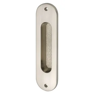 MARCHESI Schiebetürmuschel oval 38 x 152 mm Messing vernickelt matt PVD