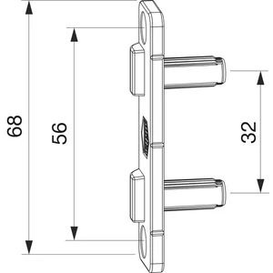 MACO Anpressverschluss verdeckt Rahmenteil Eurofalz 30 13V, mit Zapfen 6,8x17 mm