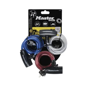 MASTER LOCK Spiral-Kabelschloss Set 8127 EURTRI mit Schlüssel, gleichsperrend SB
