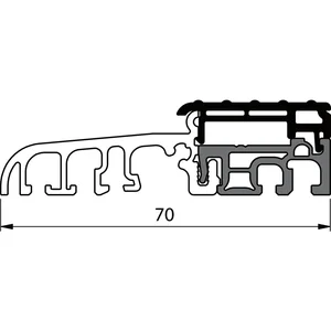 Balkontürschwelle EIFEL TB-70, 6000 mm, silber eloxiert/grau