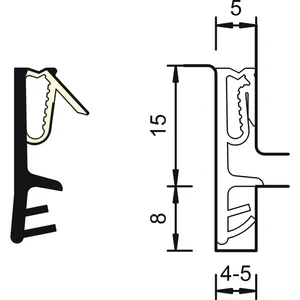 Flügelfalzdichtung SP 7715, Kunststoff weiß