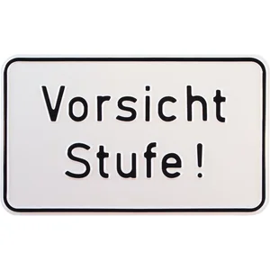 Hinweisschild Vorsicht Stufe! 250 x 150 mm
