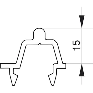 GU-934 HS Bodenschwellen-Laufschiene P2047, H=15mm, L=5000 mm, silber eloxiert