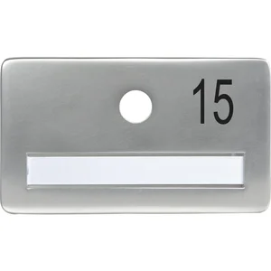 SOLIDO Namensschild ohne Spion, Bohrung ø 14, Alu silber eloxiert, Gravur Nr. 15