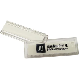 JU Namensschild 67 x 22 mm aus Plexiglas