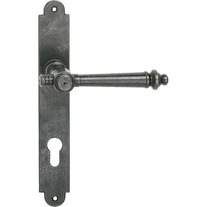 Haustürdrückergt. GÖTTWEIG - Langschild PZ88, TS-80, Eisen geschwärzt gewachst